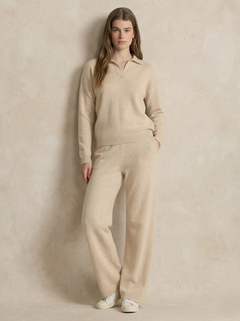 Women's Knitted Polo and Harem Pants Set