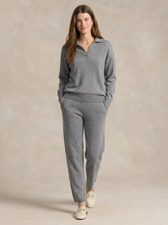 Women's Knitted Polo and Harem Pants Set