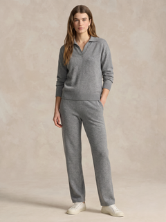 Women's Knitted Polo and Harem Pants Set
