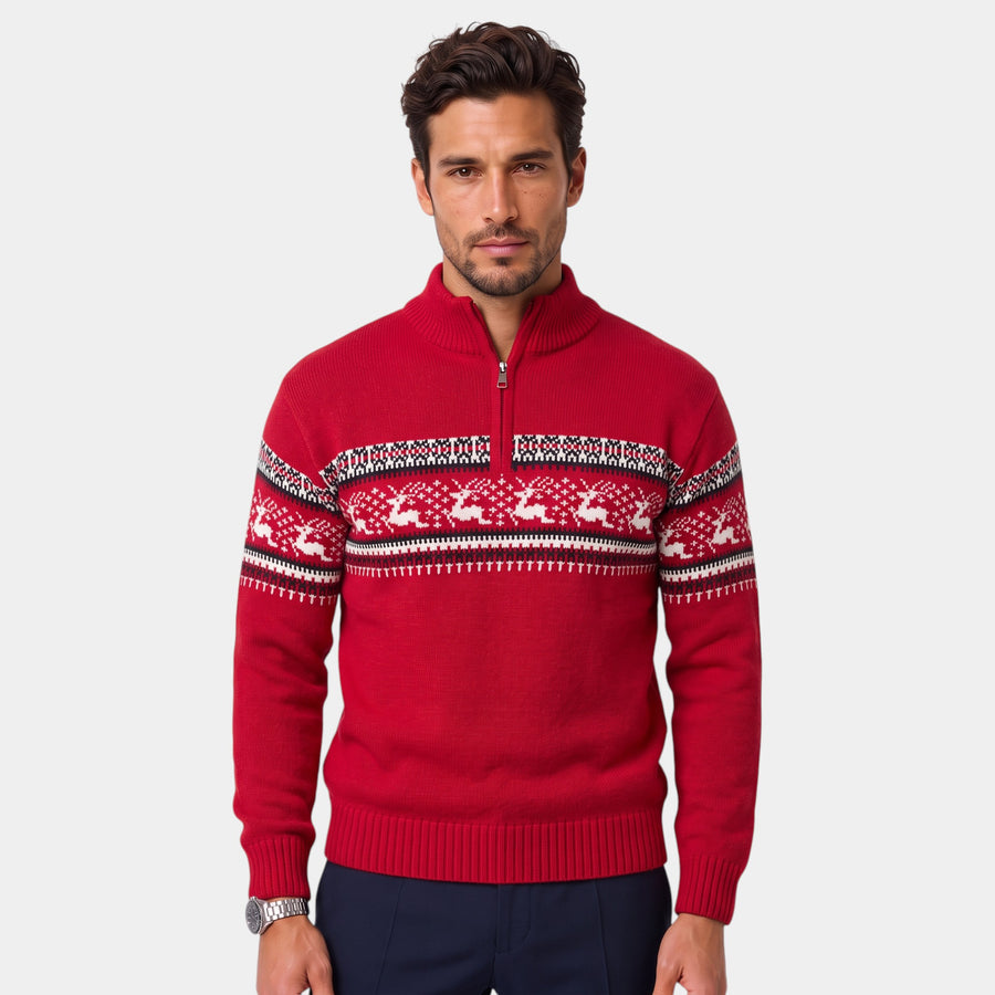 Jersey Navideño Hombre Punto Cuello Alto