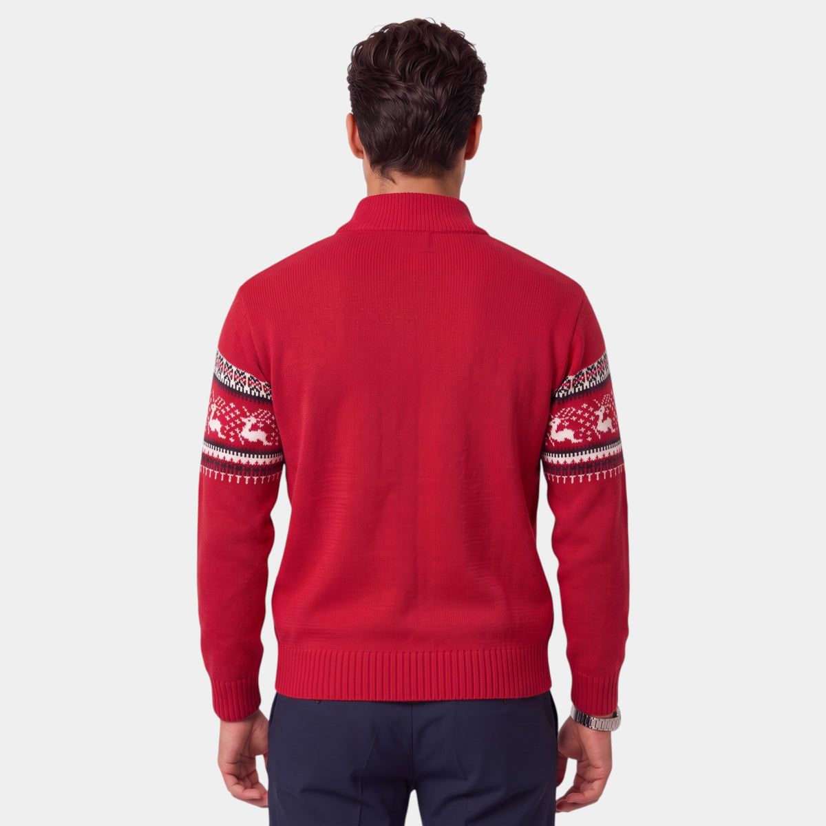 Jersey Navideño Hombre Punto Cuello Alto