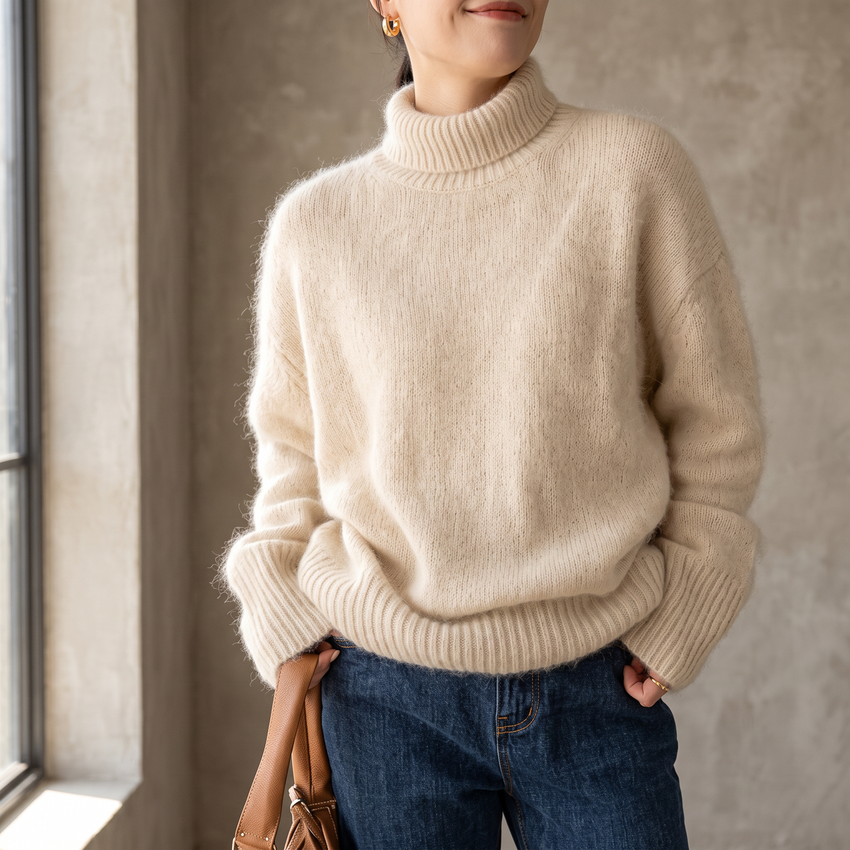 Women's Soft Cashmere Turtleneck Sweater