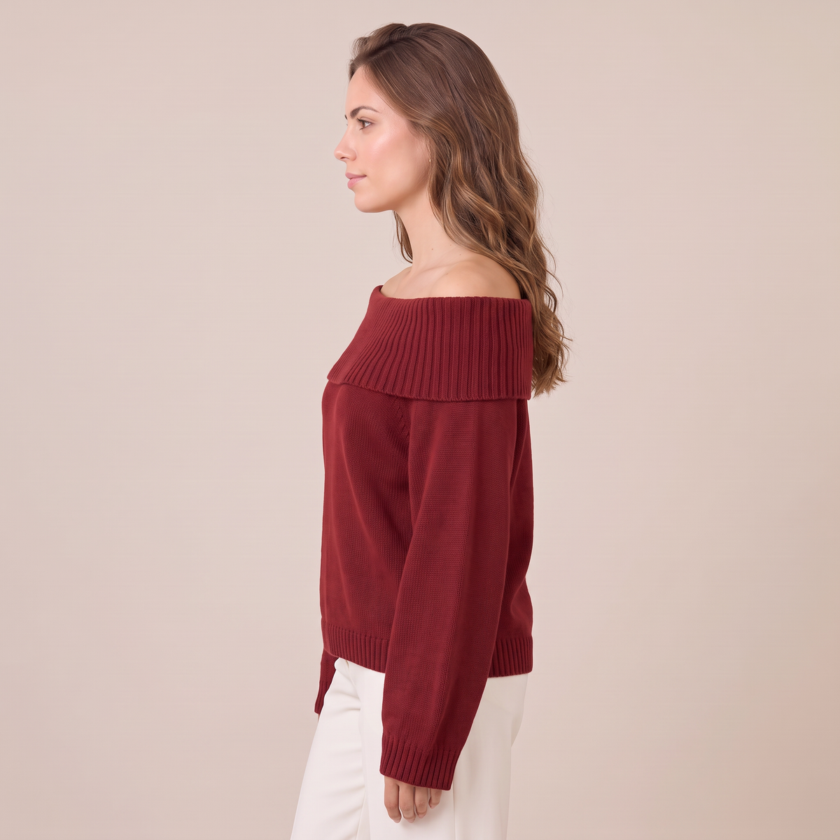 Women's Relaxed Knit Off-the-Shoulder Sweater - Slouchy Pullover