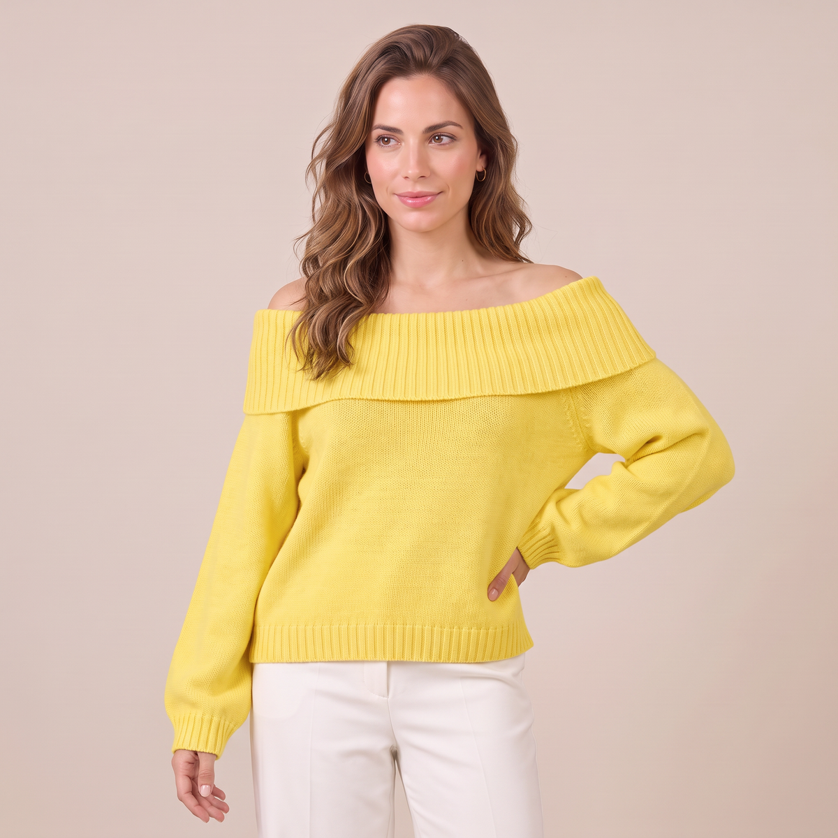 Women's Relaxed Knit Off-the-Shoulder Sweater - Slouchy Pullover