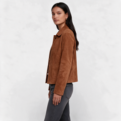 Chaqueta de Ante Marrón Mujer
