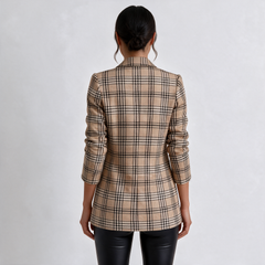 Abrigo Blazer Mujer Doble Botonadura Estampado
