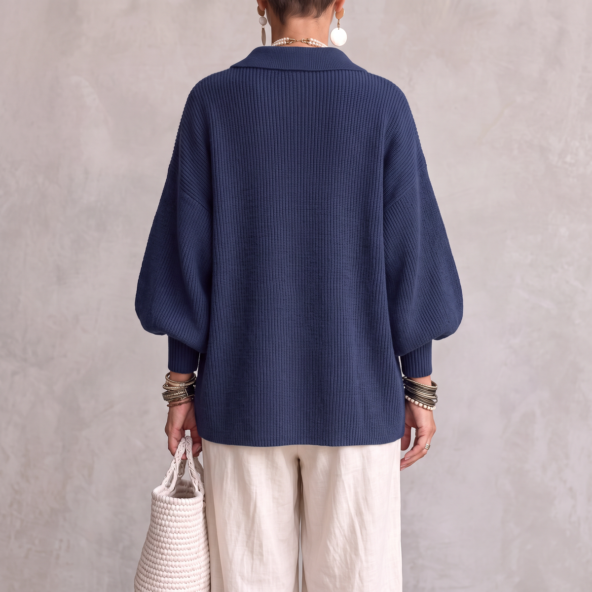 Cárdigan Mujer Oversize con Botones Metálicos