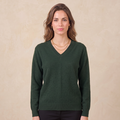 Jersey de Cashmere Mujer con Cuello Pico