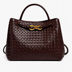 Women's Woven Vegan Leather Tote Bag - Everyday Shoulder Bag