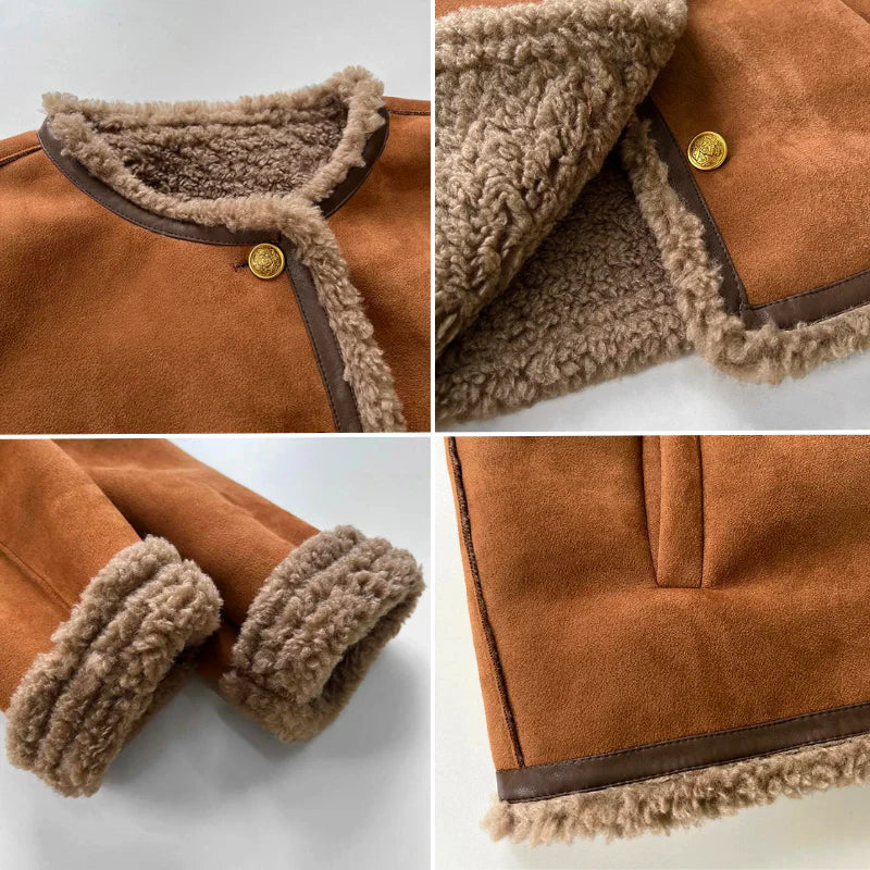 Women's Brown Fitted Classic Jacket - Tailored Button Front