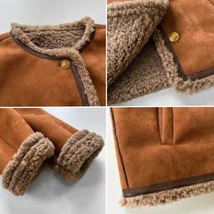 Women's Brown Fitted Classic Jacket - Tailored Button Front