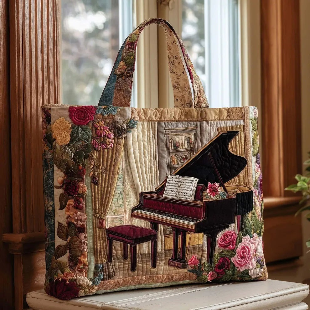 Women's Handmade Quilted Tote Bag - Dog, Cat and Floral Prints