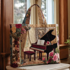 Women's Handmade Quilted Tote Bag - Dog, Cat and Floral Prints