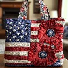 Women's Handmade Quilted Tote Bag - Dog, Cat and Floral Prints