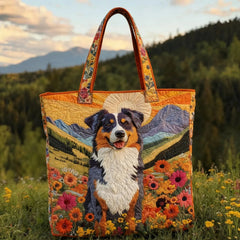 Women's Handmade Quilted Tote Bag - Dog, Cat and Floral Prints