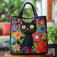 Women's Handmade Quilted Tote Bag - Dog, Cat and Floral Prints