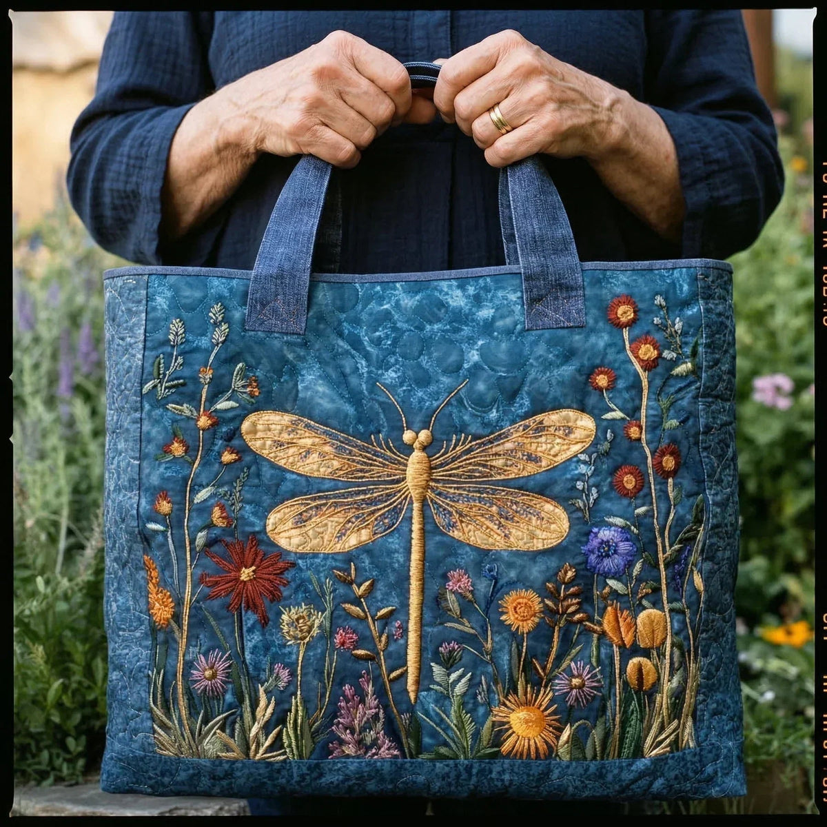 Women's Handmade Quilted Tote Bag - Dog, Cat and Floral Prints