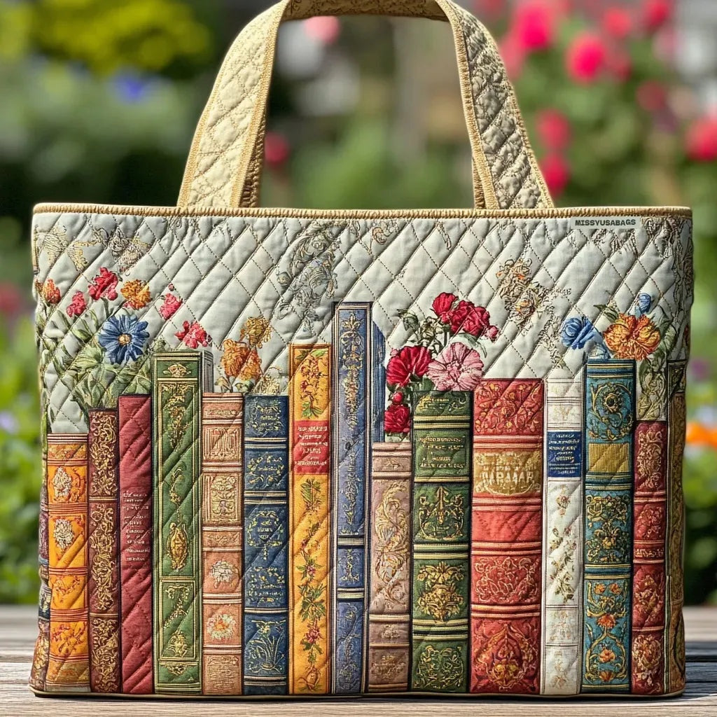 Women's Handmade Quilted Tote Bag - Dog, Cat and Floral Prints