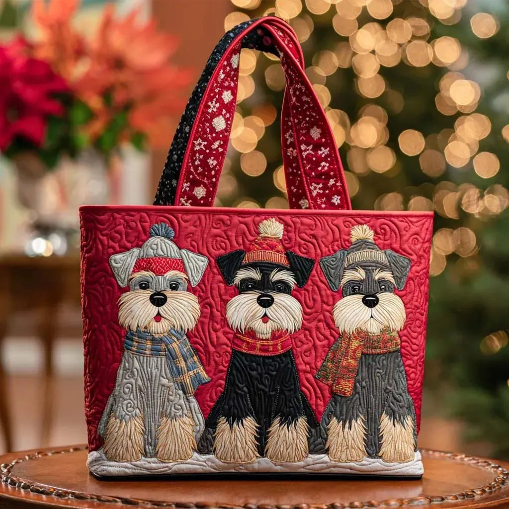 Women's Handmade Quilted Tote Bag - Dog, Cat and Floral Prints
