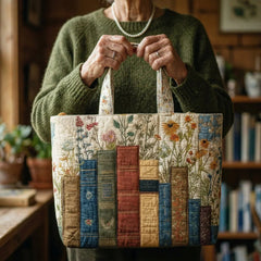 Women's Handmade Quilted Tote Bag - Dog, Cat and Floral Prints