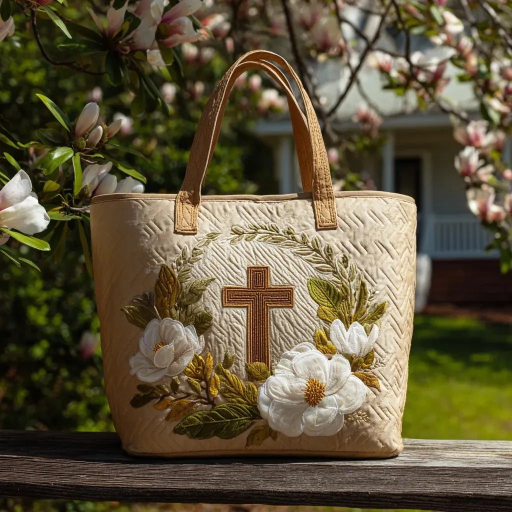 Women's Handmade Quilted Tote Bag - Dog, Cat and Floral Prints