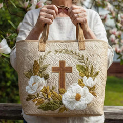 Women's Handmade Quilted Tote Bag - Dog, Cat and Floral Prints