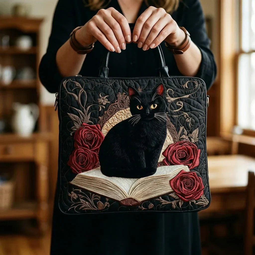 Women's Handmade Quilted Tote Bag - Dog, Cat and Floral Prints