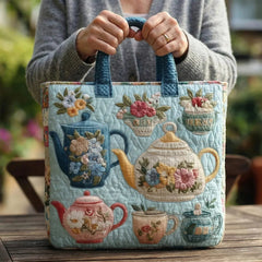 Women's Handmade Quilted Tote Bag - Dog, Cat and Floral Prints