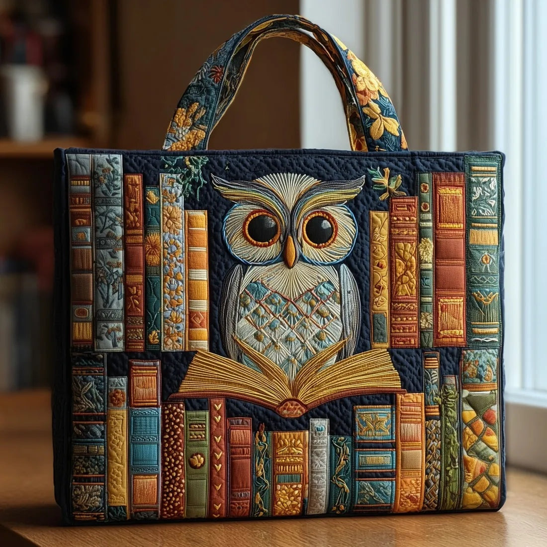 Women's Handmade Quilted Tote Bag - Dog, Cat and Floral Prints