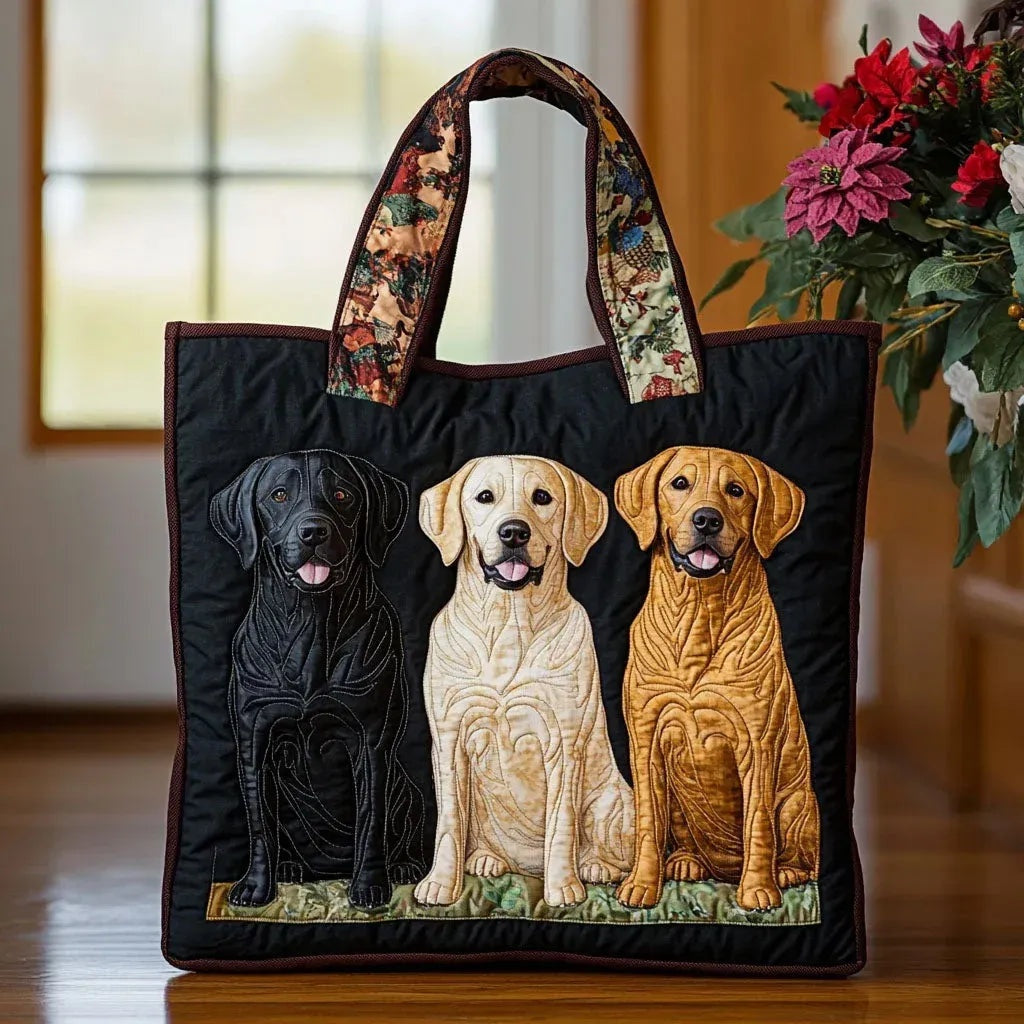 Women's Handmade Quilted Tote Bag - Dog, Cat and Floral Prints