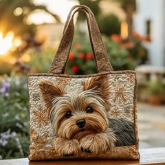 Women's Handmade Quilted Tote Bag - Dog, Cat and Floral Prints