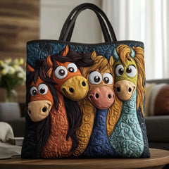 Women's Handmade Quilted Tote Bag - Dog, Cat and Floral Prints
