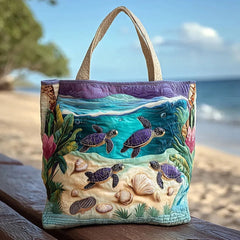 Women's Handmade Quilted Tote Bag - Dog, Cat and Floral Prints