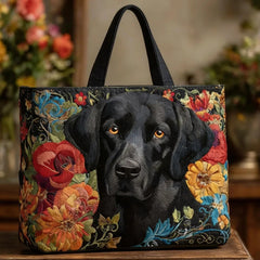Women's Handmade Quilted Tote Bag - Dog, Cat and Floral Prints