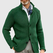 Cárdigan Hombre de Punto Cuello Alto con Botones