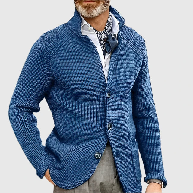Cárdigan Hombre de Punto Cuello Alto con Botones