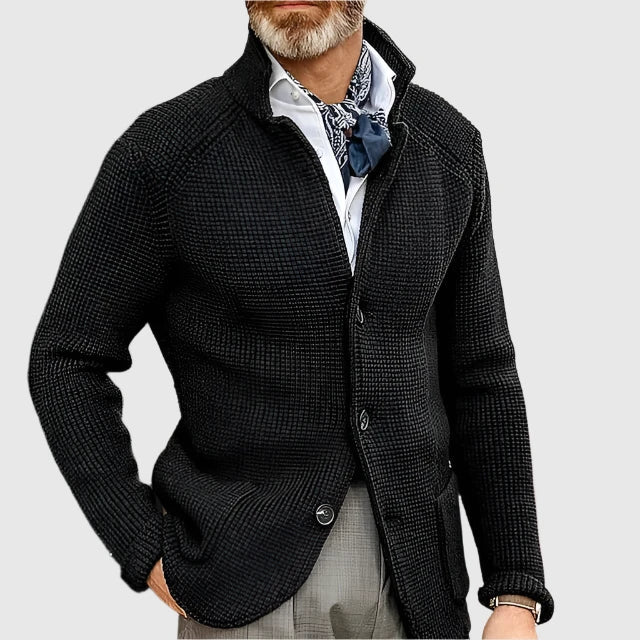 Cárdigan Hombre de Punto Cuello Alto con Botones