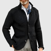 Cárdigan Hombre de Punto Cuello Alto con Botones