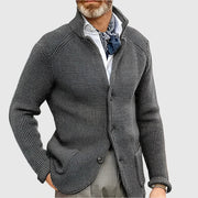Cárdigan Hombre de Punto Cuello Alto con Botones