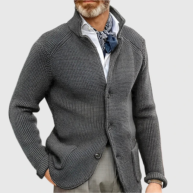 Cárdigan Hombre de Punto Cuello Alto con Botones