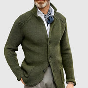 Cárdigan Hombre de Punto Cuello Alto con Botones