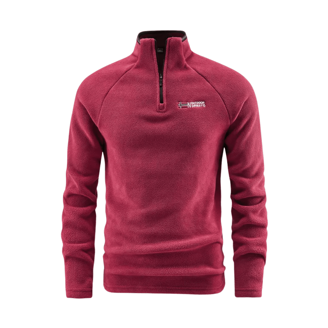 Men's Half-Zip Fleece Pullover Jacket - Breathable Stand Collar