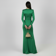 Elegant Women's V-Neck Lace High Waist Solid Color Dress