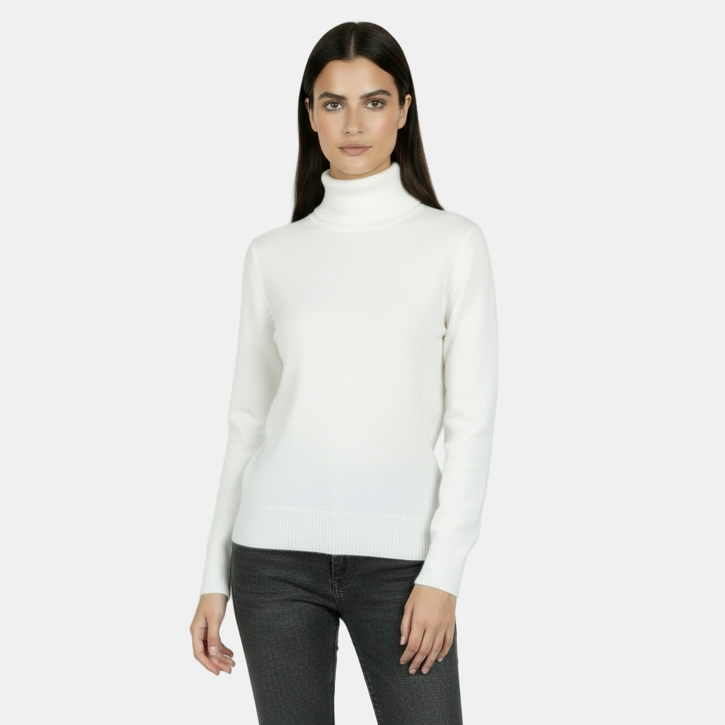 Jersey de Cuello Alto 100% Pura Lana Merino para Mujer - Cálido Invierno y Otoño