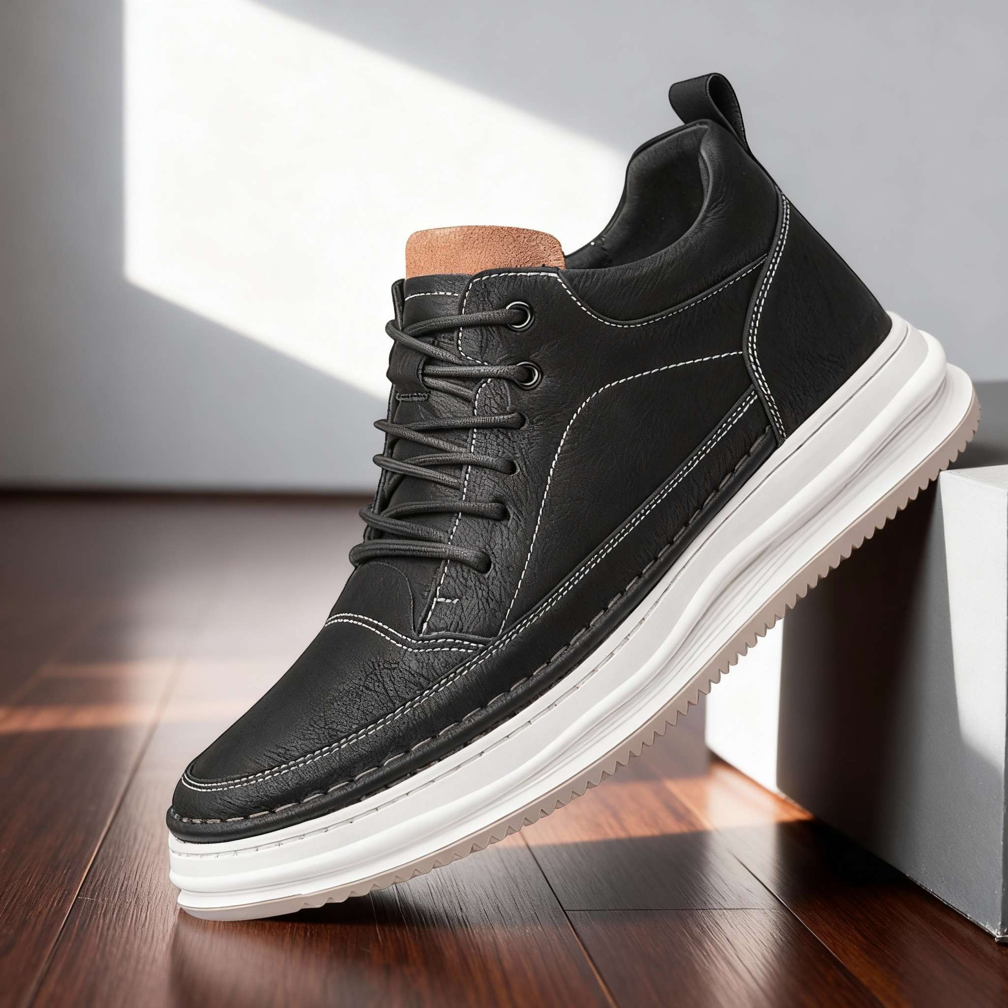 Premium Leather Men's Sneakers – Elegant and Comfortable Sneakers