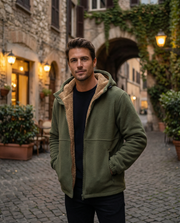 Sudadera Hombre de Lana con Forro Cálido y Cremallera