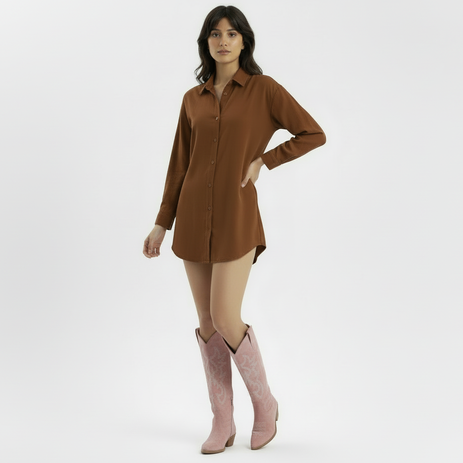 Botas vaqueras para mujer - Tacón cuadrado bajo, Elegancia