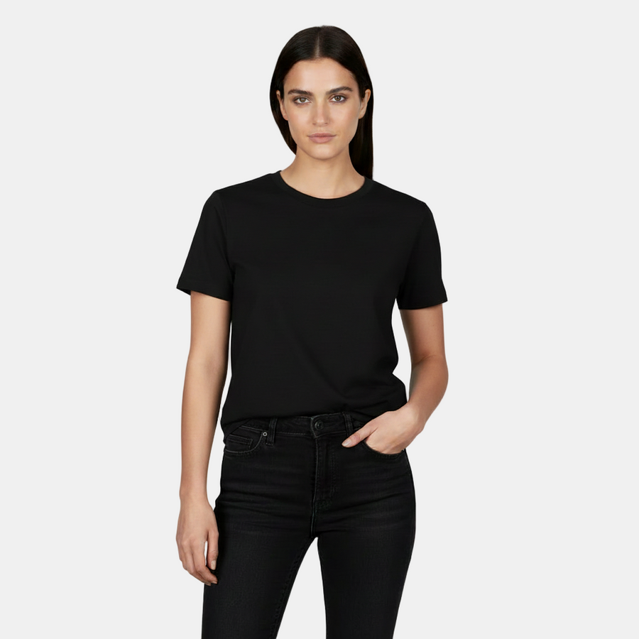 Women's Basic Cotton T-Shirt - Relaxed Fit and Short Sleeve