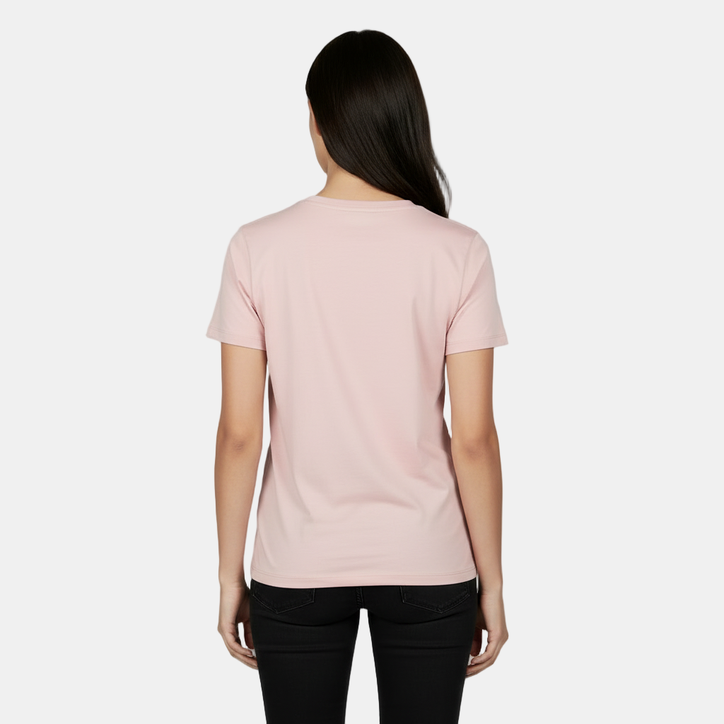 Camiseta Algodón Mujer Básica - Corte Holgado y Manga Corta