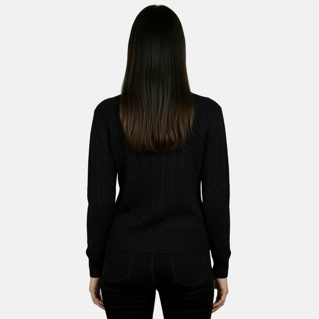 Jersey de Punto de Manga Larga para Mujer - Cuello Redondo Cálido Otoño/Invierno